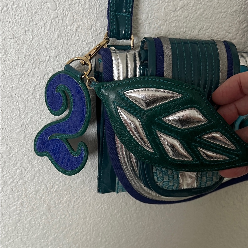 Bracher Emden London Teal and Silver Women's Bag Vintage - Picture 3 of 8
